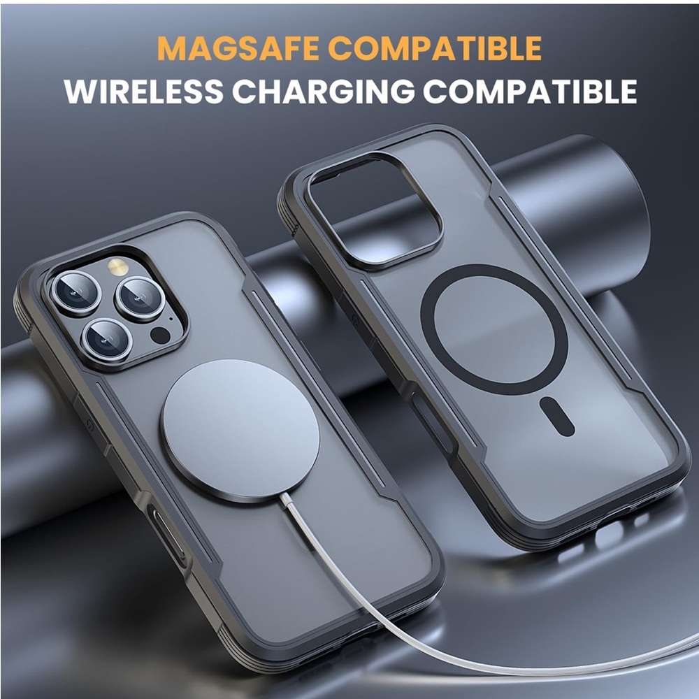 iPhone 16 Pro Max Case with MagSafe, Heavy Duty Dual-Layer Rugged Protection - Picture 3 of 10